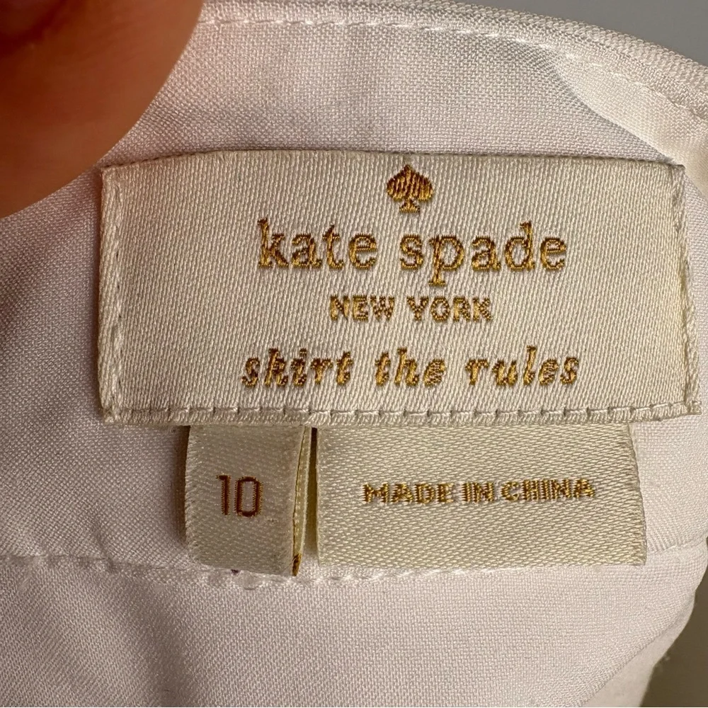 Kate Spade New York White Pencil Skirt Size 10 Back Zip Minor Marks